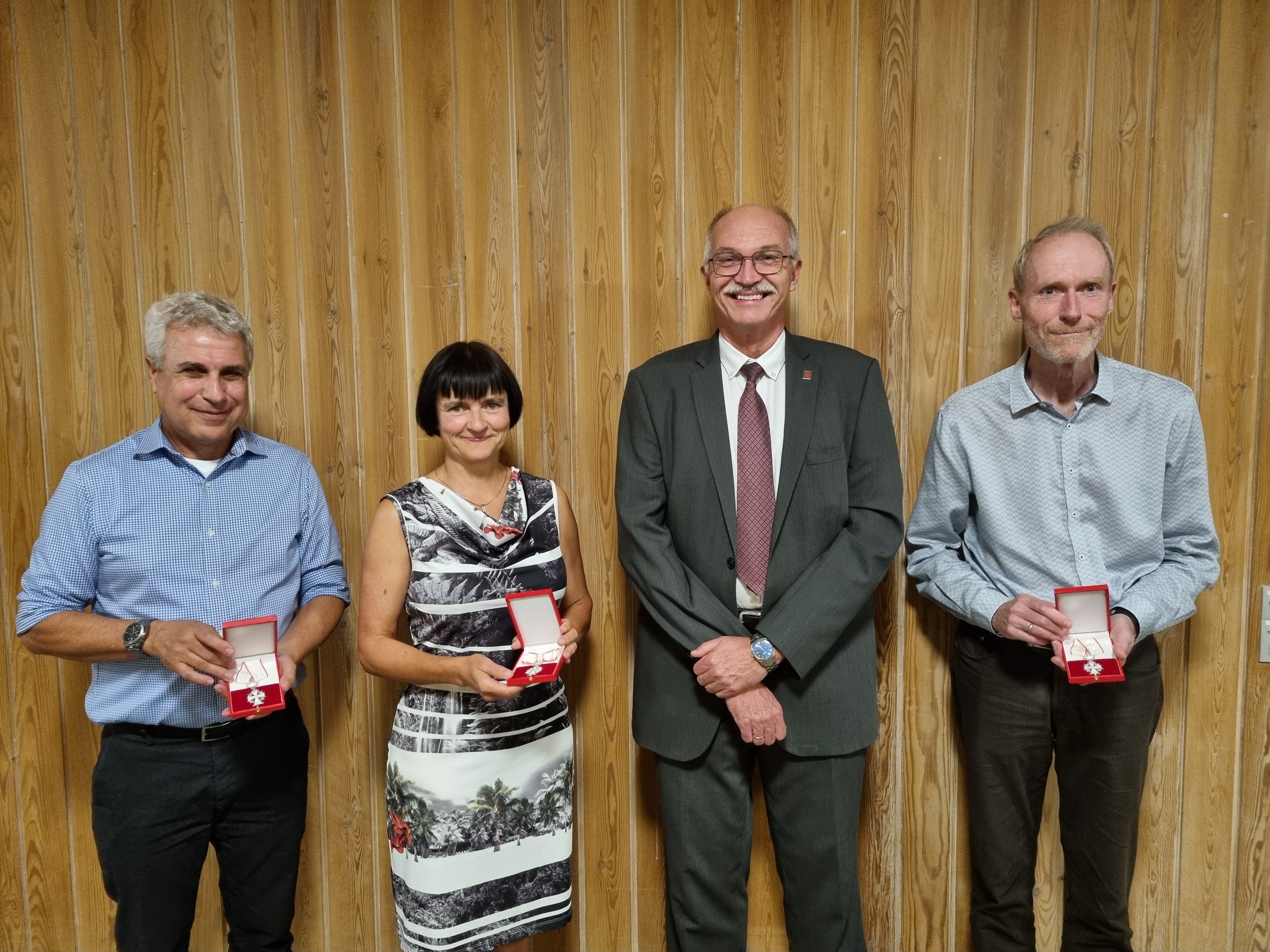 From left to right is seen Nini Pryds, Anke Hagen, Anders Bjarklev, and Bjarne Ersbøll. Photo: DTU.